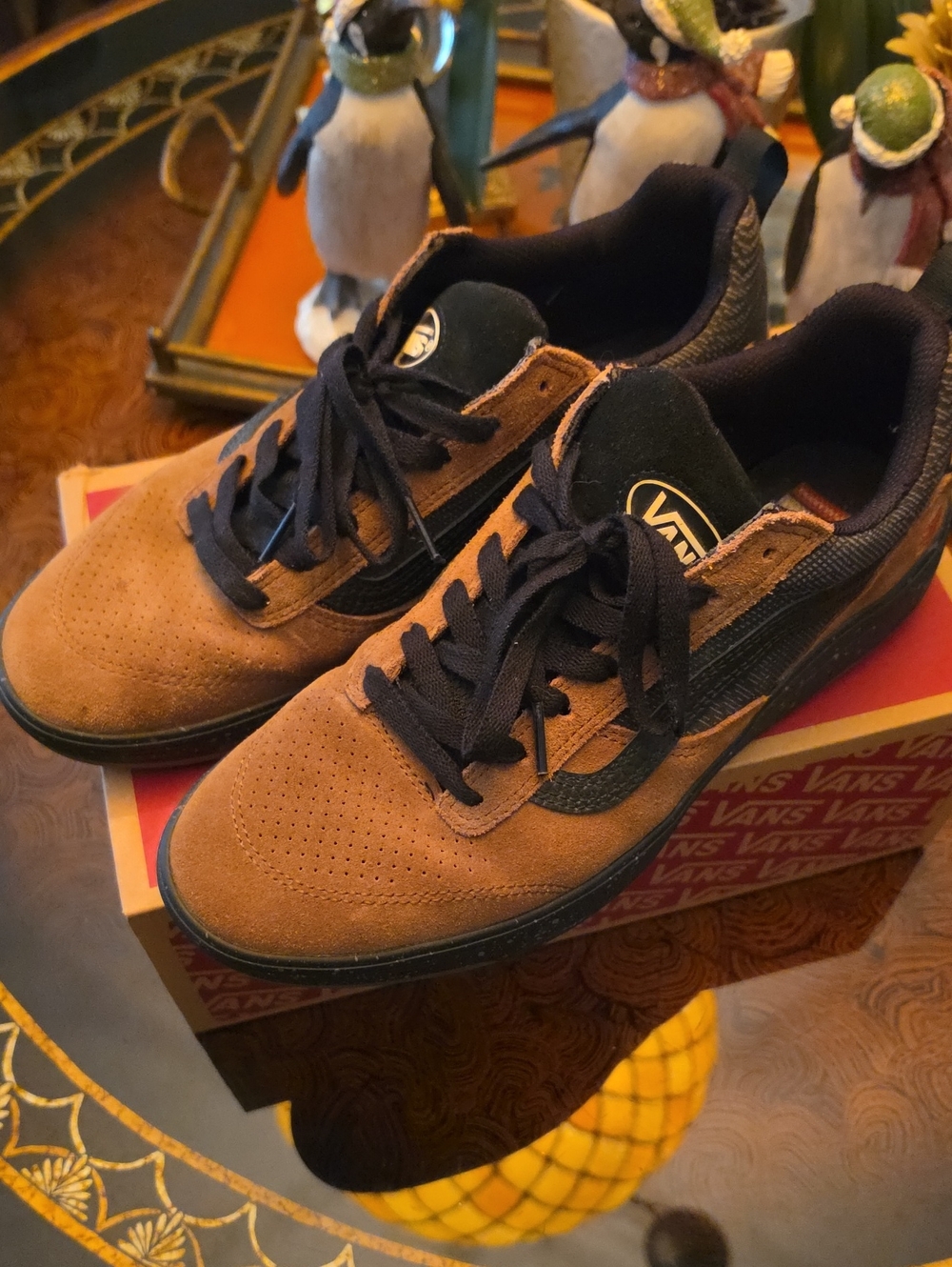 Vans Brown ZION Wright JUNIPER Suede Low-Top Sneakers with Black Trim